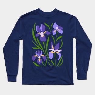 Purple Iris Flowers Long Sleeve T-Shirt